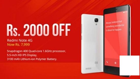 小米Redmi Note 4G價格削價至7,999 INR