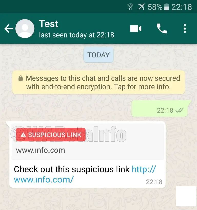 WhatsApp 開始測試「可疑鏈結偵測」功能