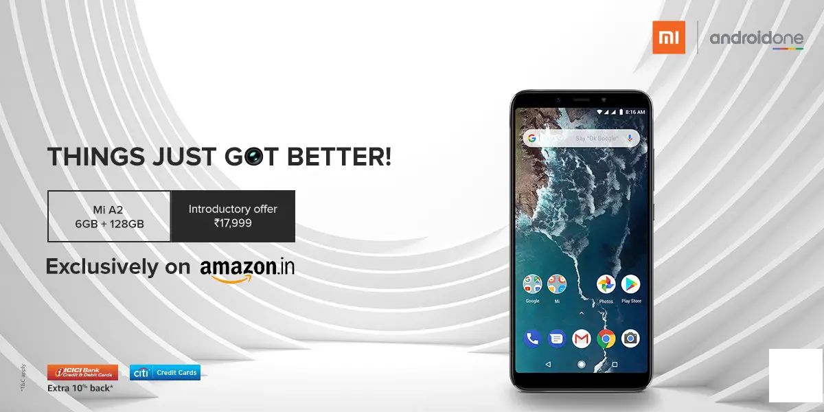 小米Mi A2 6GB RAM、128GB儲存版本於印度推出：價格、規格